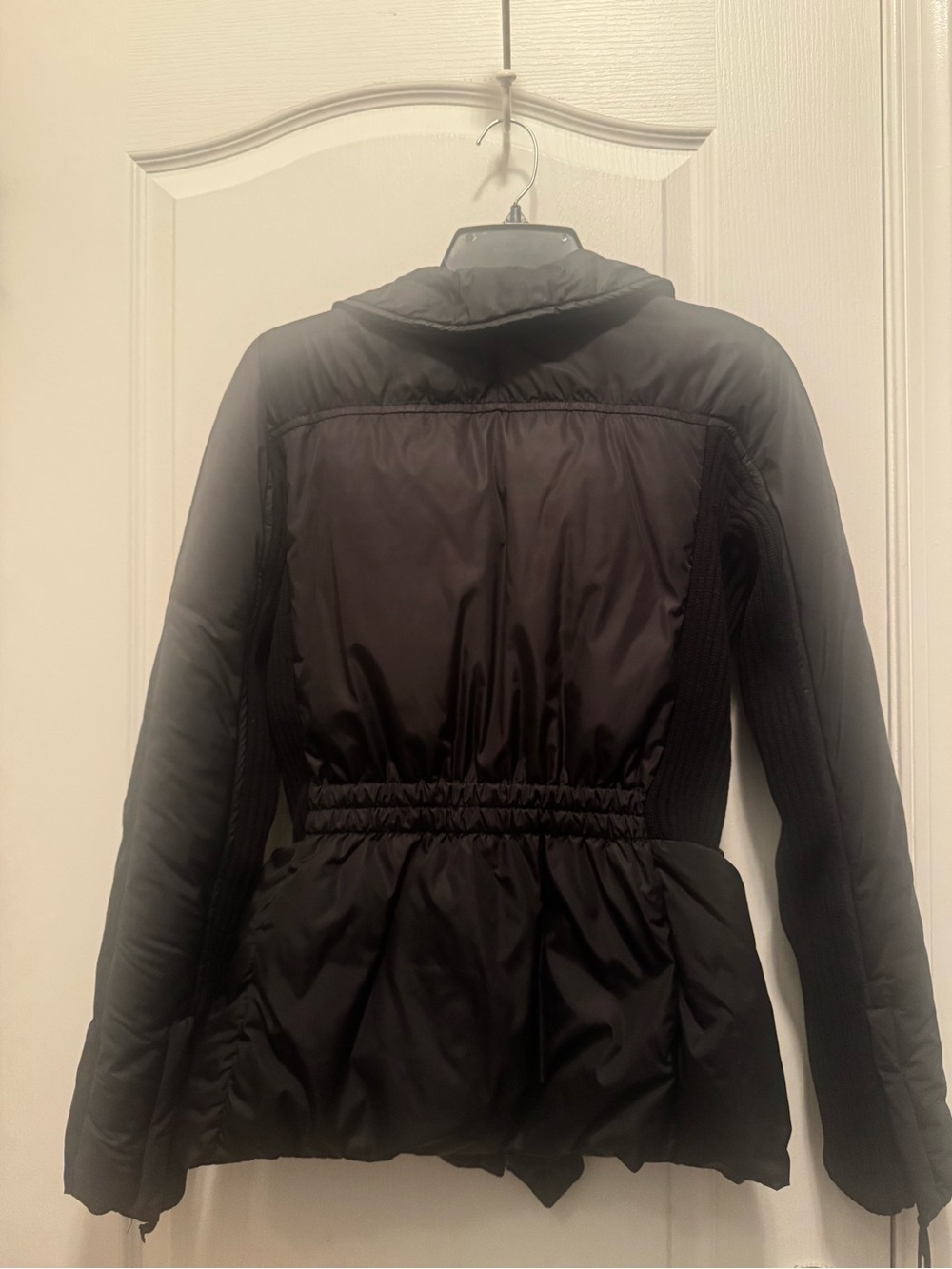Valentino Black Ruffled Front Puffer Jacket - Picture 4 of 7
